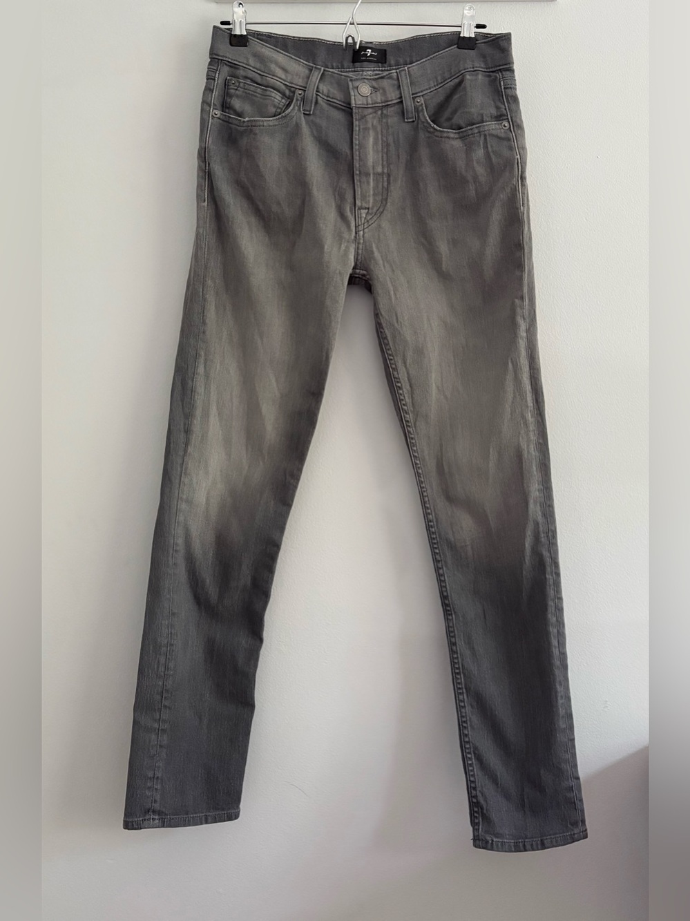 7 For All Mankind Paxtyn Men's Slim Straight Jeans in Gray Wash Size:31